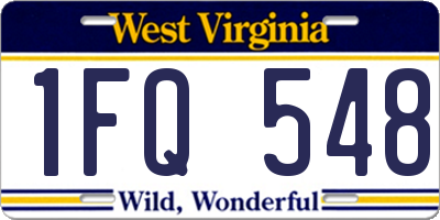 WV license plate 1FQ548