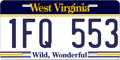WV license plate 1FQ553