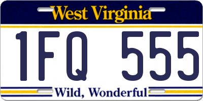 WV license plate 1FQ555