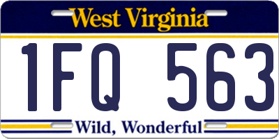 WV license plate 1FQ563