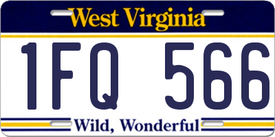 WV license plate 1FQ566