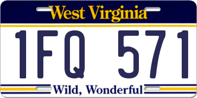 WV license plate 1FQ571