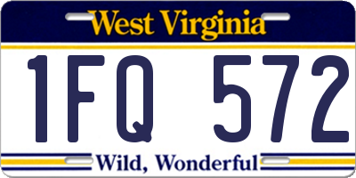 WV license plate 1FQ572