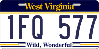 WV license plate 1FQ577