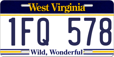 WV license plate 1FQ578