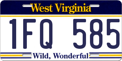 WV license plate 1FQ585