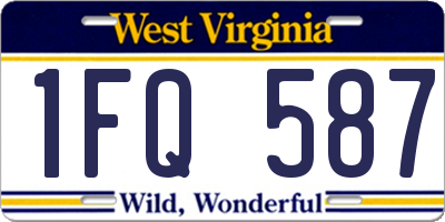 WV license plate 1FQ587