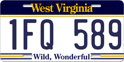 WV license plate 1FQ589