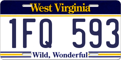 WV license plate 1FQ593