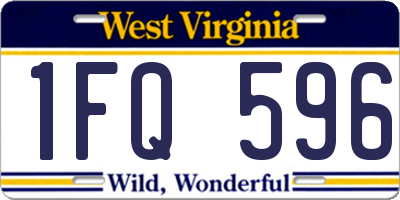 WV license plate 1FQ596