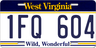 WV license plate 1FQ604