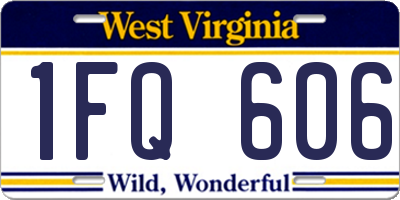 WV license plate 1FQ606