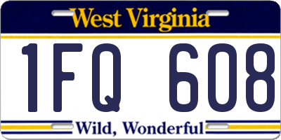 WV license plate 1FQ608
