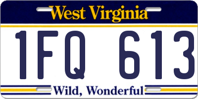 WV license plate 1FQ613