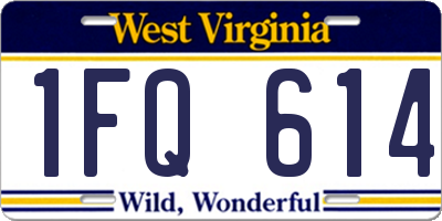WV license plate 1FQ614