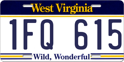 WV license plate 1FQ615