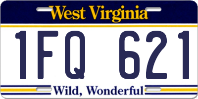 WV license plate 1FQ621
