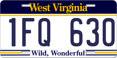 WV license plate 1FQ630