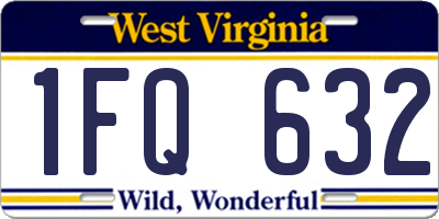 WV license plate 1FQ632