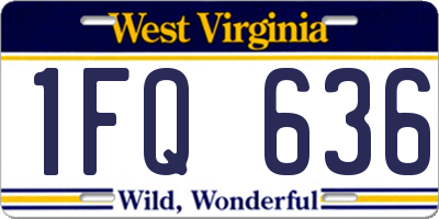 WV license plate 1FQ636