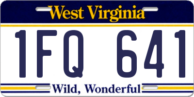 WV license plate 1FQ641