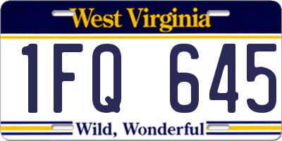 WV license plate 1FQ645