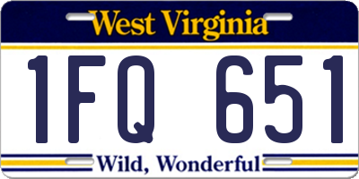 WV license plate 1FQ651