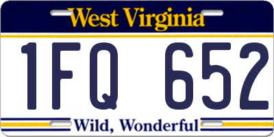 WV license plate 1FQ652
