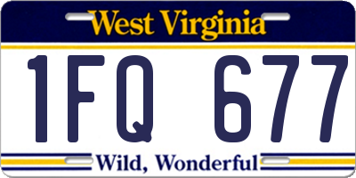 WV license plate 1FQ677
