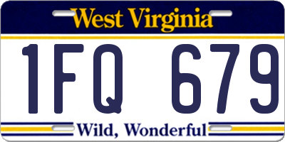 WV license plate 1FQ679