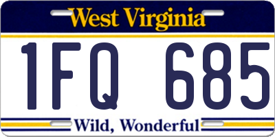 WV license plate 1FQ685