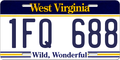 WV license plate 1FQ688