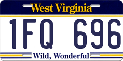 WV license plate 1FQ696