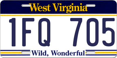WV license plate 1FQ705