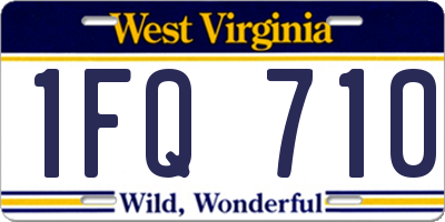 WV license plate 1FQ710