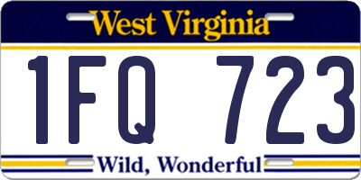 WV license plate 1FQ723