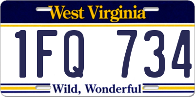 WV license plate 1FQ734