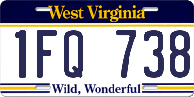 WV license plate 1FQ738