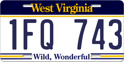 WV license plate 1FQ743