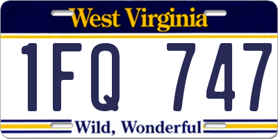 WV license plate 1FQ747