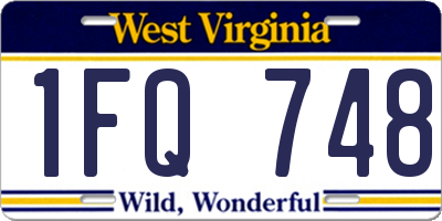 WV license plate 1FQ748