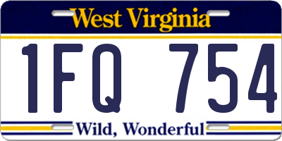 WV license plate 1FQ754