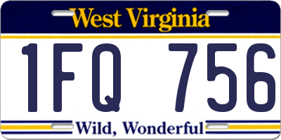 WV license plate 1FQ756