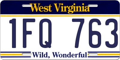 WV license plate 1FQ763
