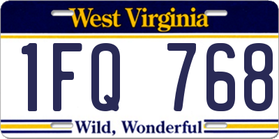 WV license plate 1FQ768
