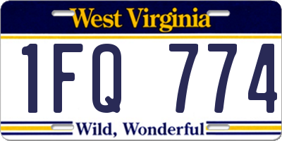 WV license plate 1FQ774