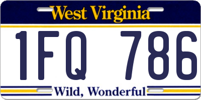 WV license plate 1FQ786