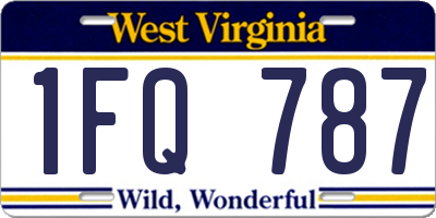WV license plate 1FQ787