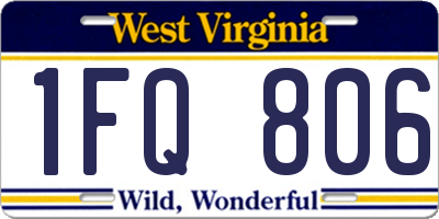 WV license plate 1FQ806