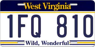 WV license plate 1FQ810